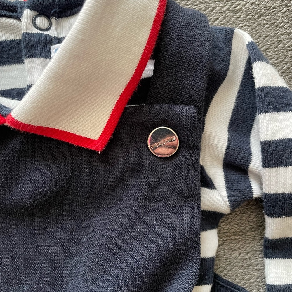 Jacadi overall and collared onesie - Picture 5 of 6